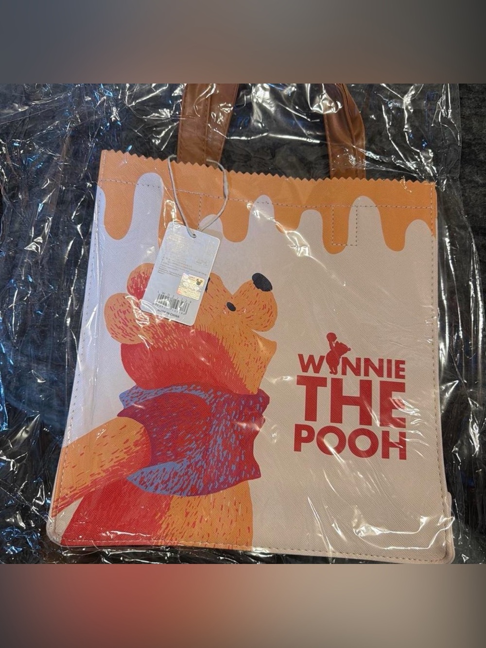 Disney Winnie the Pooh Orange and Red Tote Bag